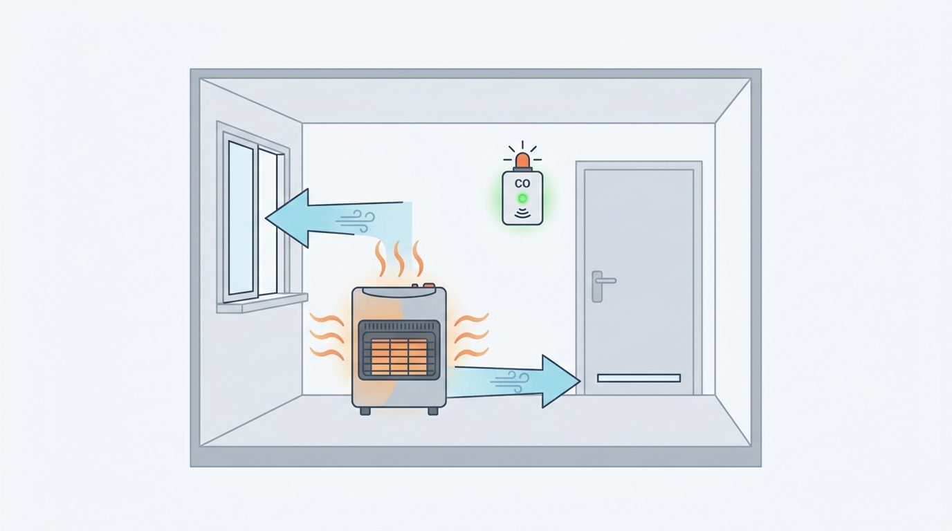 Schéma de ventilation obligatoire pour un chauffage à gaz