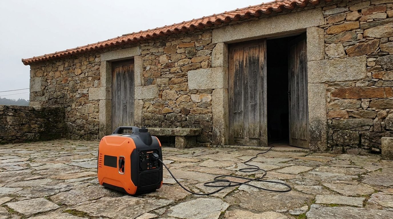Portable generator in a ventilated outdoor area